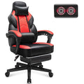 Gaming Chair with Footrest and Massage Lumbar Support D6173