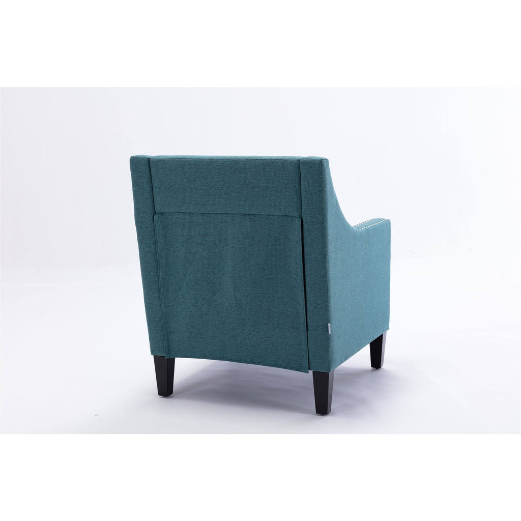 Orange Accent Armchair with Solid Wood Legs V32795