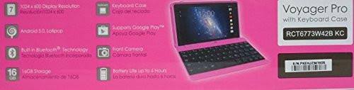 Pink 16 GB Android 5.0 Tablet with Keyboard and Case Y519