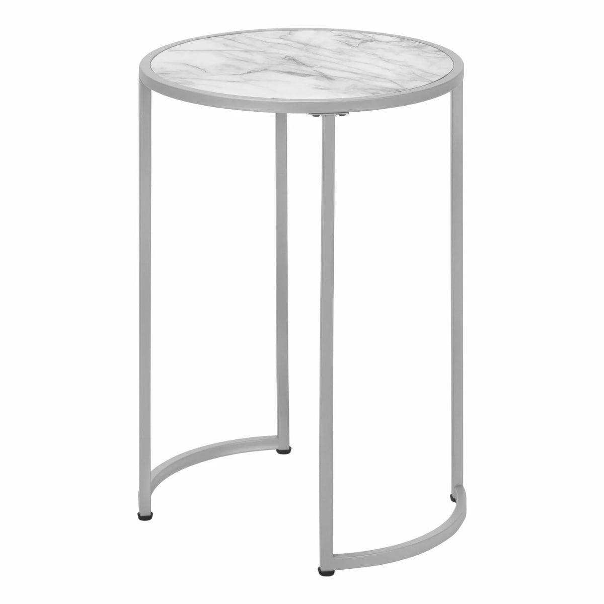 White Round Metal Accent Table F6088