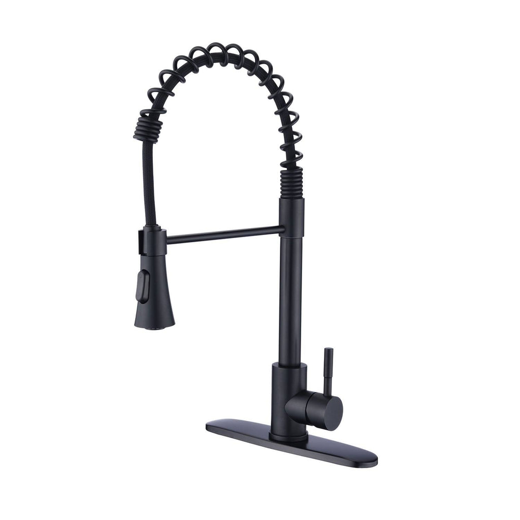 Black Kitchen Sink Faucet with Deck Plate I399910