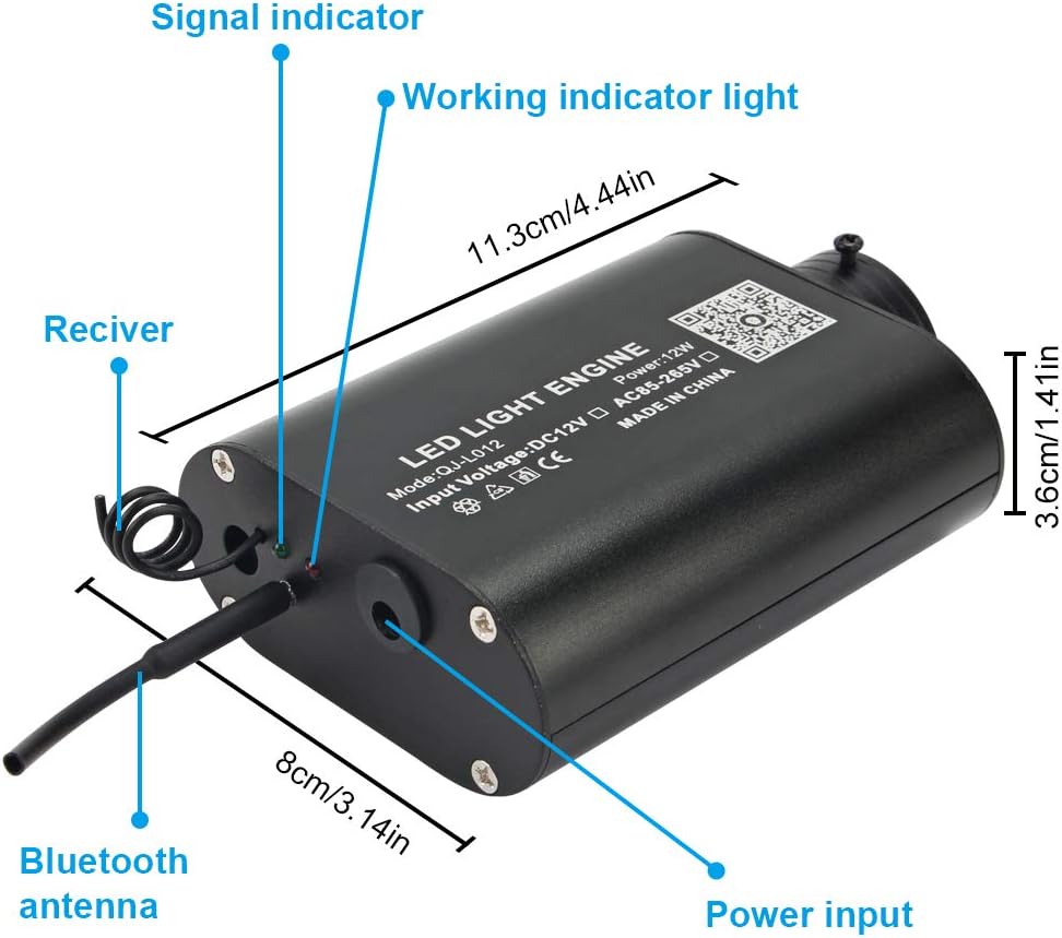 Bluetooth Fiber Optic Light Box with Remote Control E823
