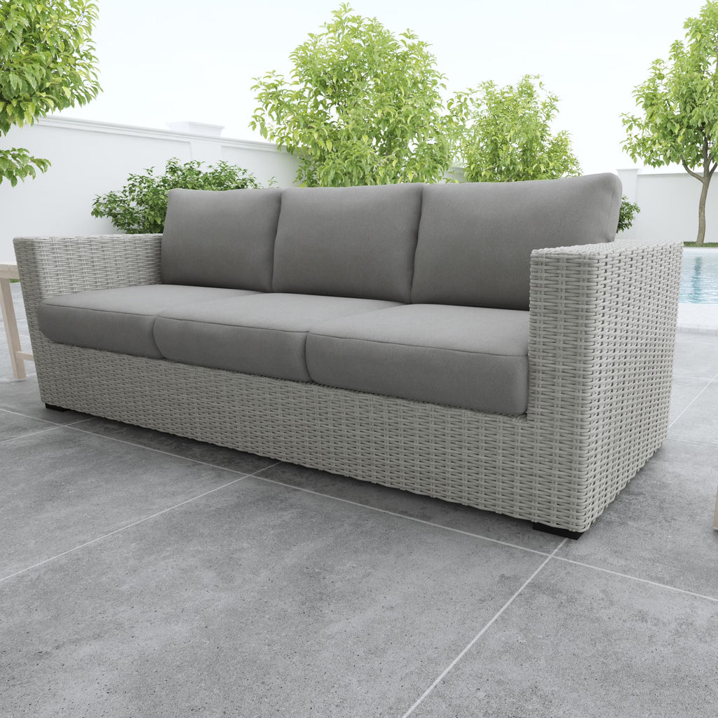 HDPE Resin Wicker Outdoor Sofa with Solution-Dyed Acrylic Covers S235687