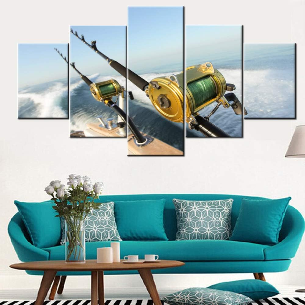 5 Piece Canvas Giclee Framed Wall Art (50''W x 24''H) U614