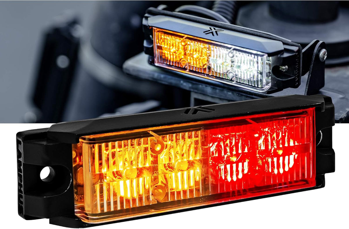 4pc 4" 4W White LED Flashing Strobe Light Head Surface-Mount Emergency Light T39923