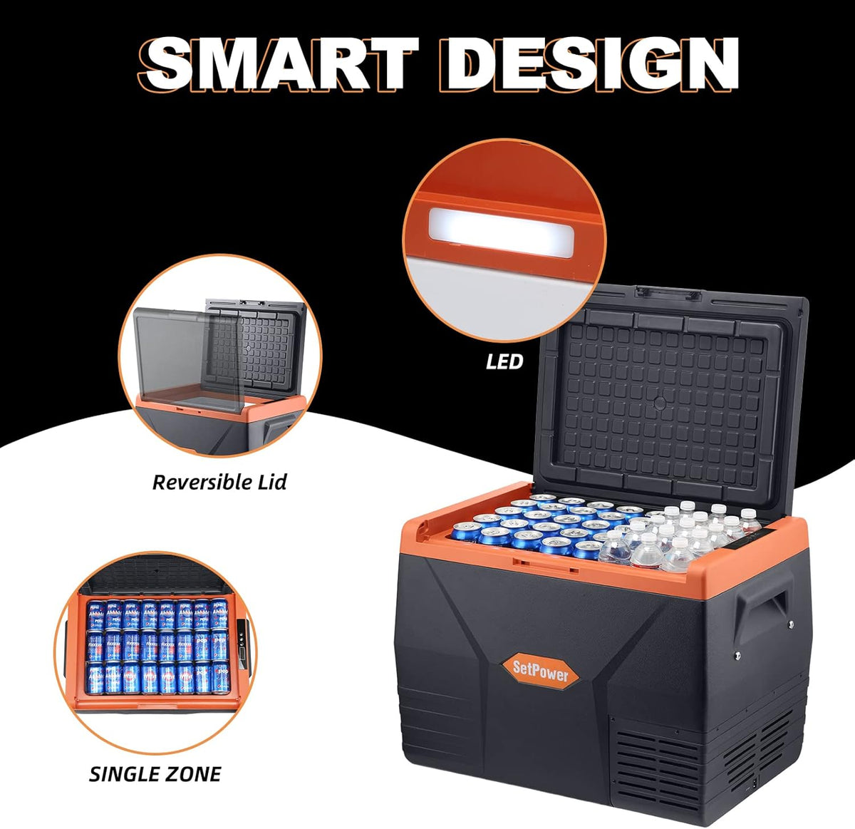Portable Fridge Freezer, 12-volt Compressor Cooler, Single Zone F198