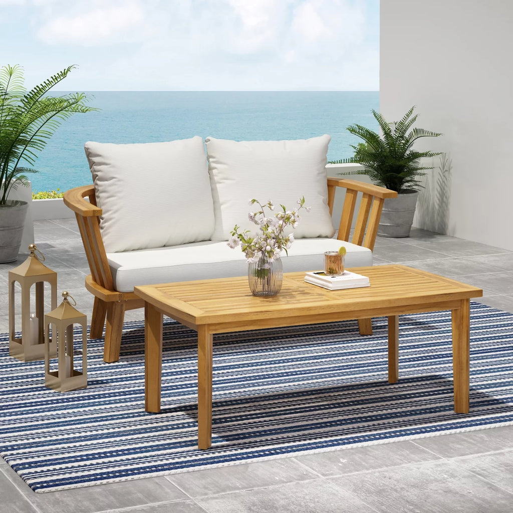 Wooden Loveseat and Coffee Table Set M563981