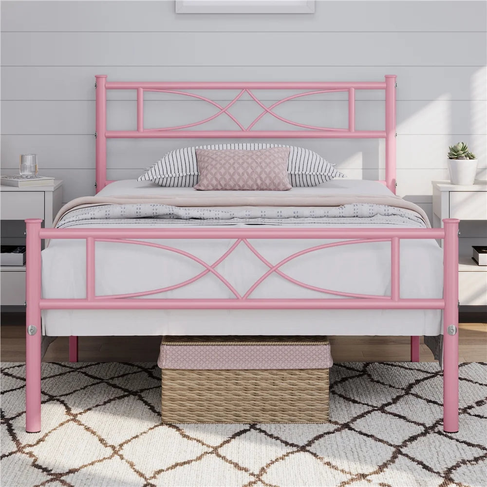 King Metal Bed Frame with Headboard and Footboard P28458