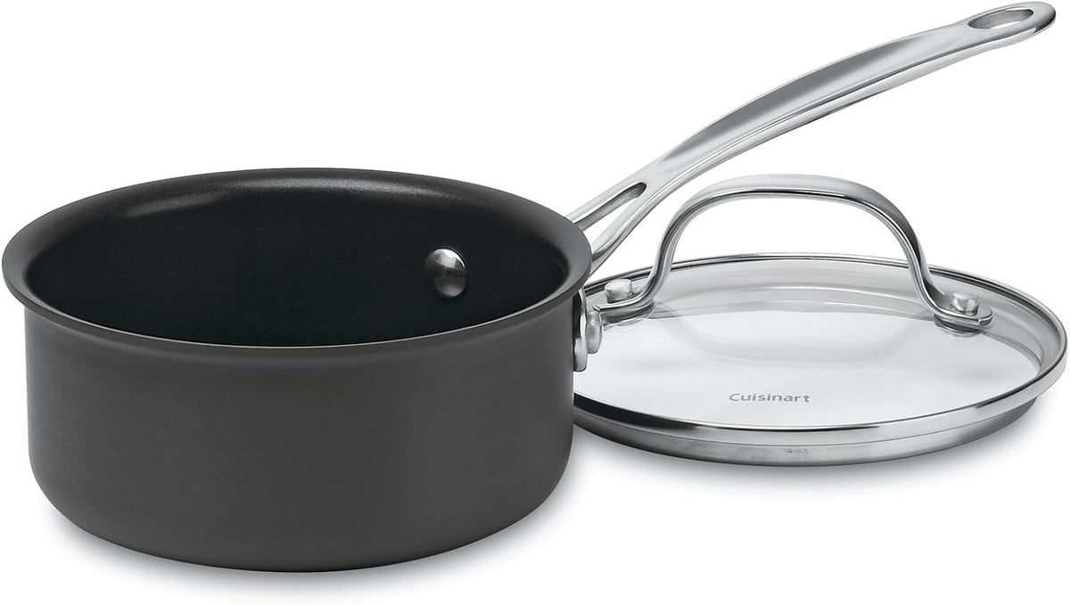 Black 3-1/2-Quart Nonstick Hard-Anodized Saute Pan with Lid, Pack of 2 H300