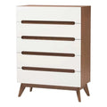 White Walnut 5 Drawer Wood Chest X90770
