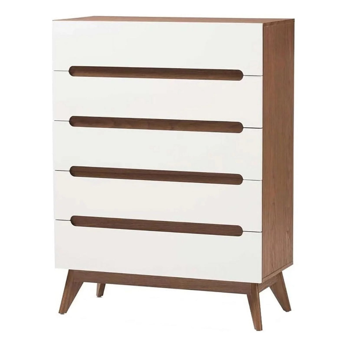 White Walnut 5 Drawer Wood Chest X90770