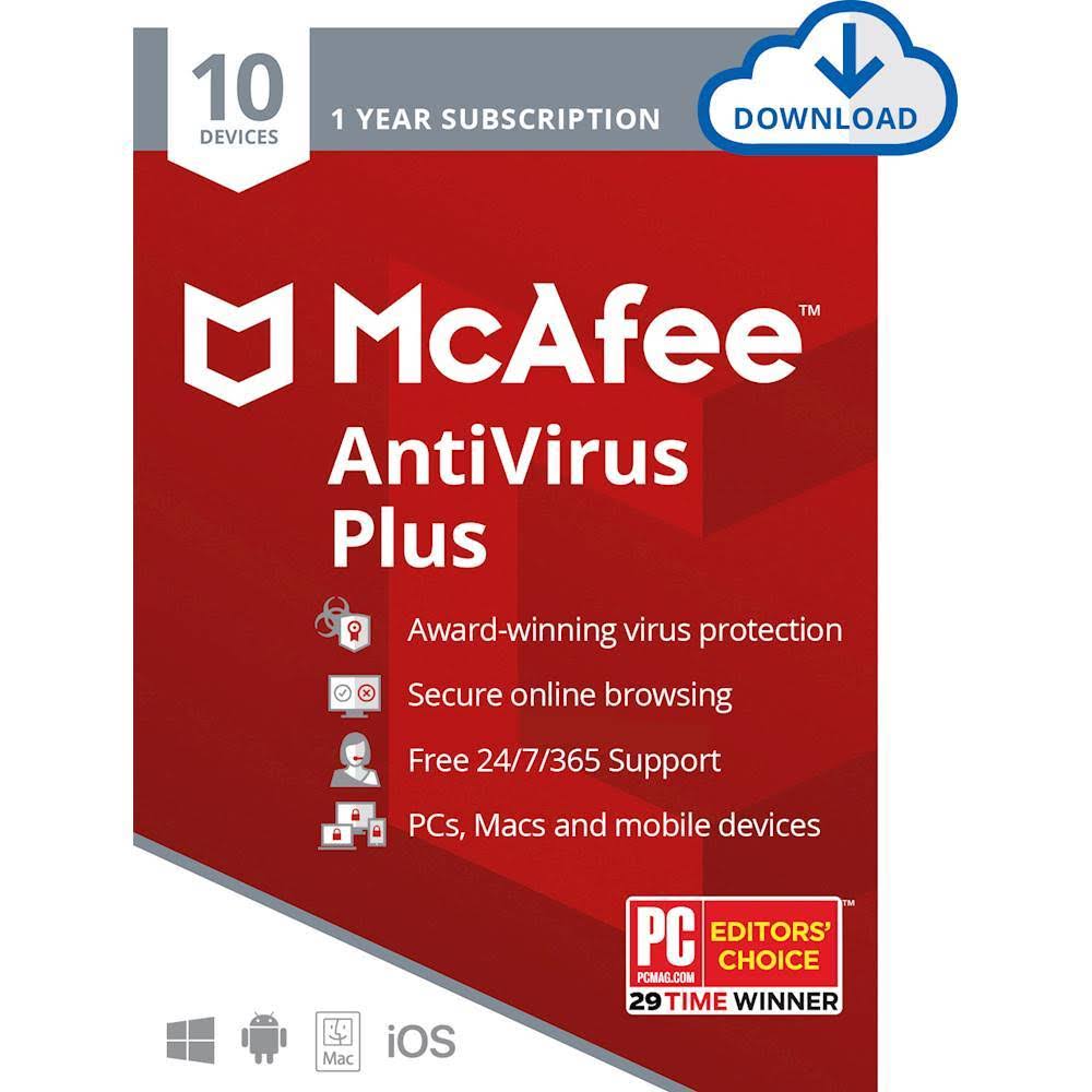 Antivirus Plus 10 Devices 1 Year Subscription J29408