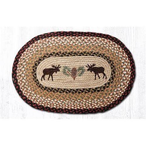 Jute Oval Moose & Pinecone Patch J3988