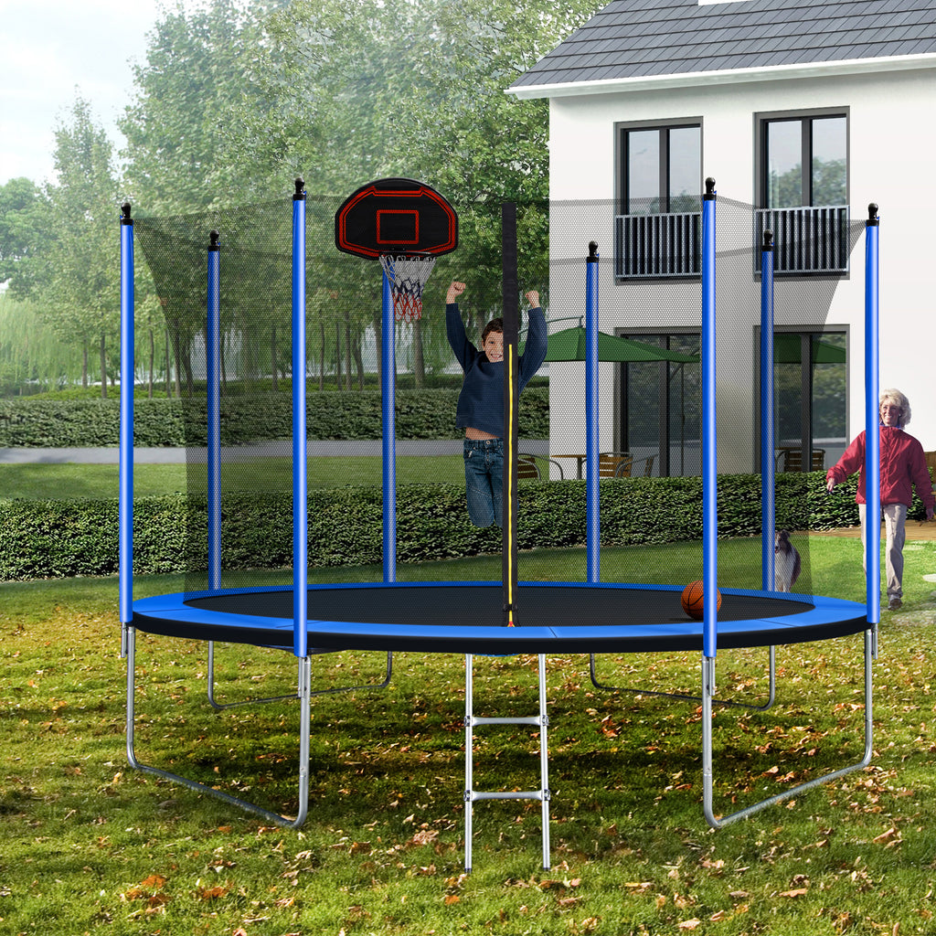 10FT Trampoline with Basketball Hoop Q4079