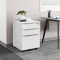 White 3-Drawer Mobile Vertical Filing Cabinet S1113