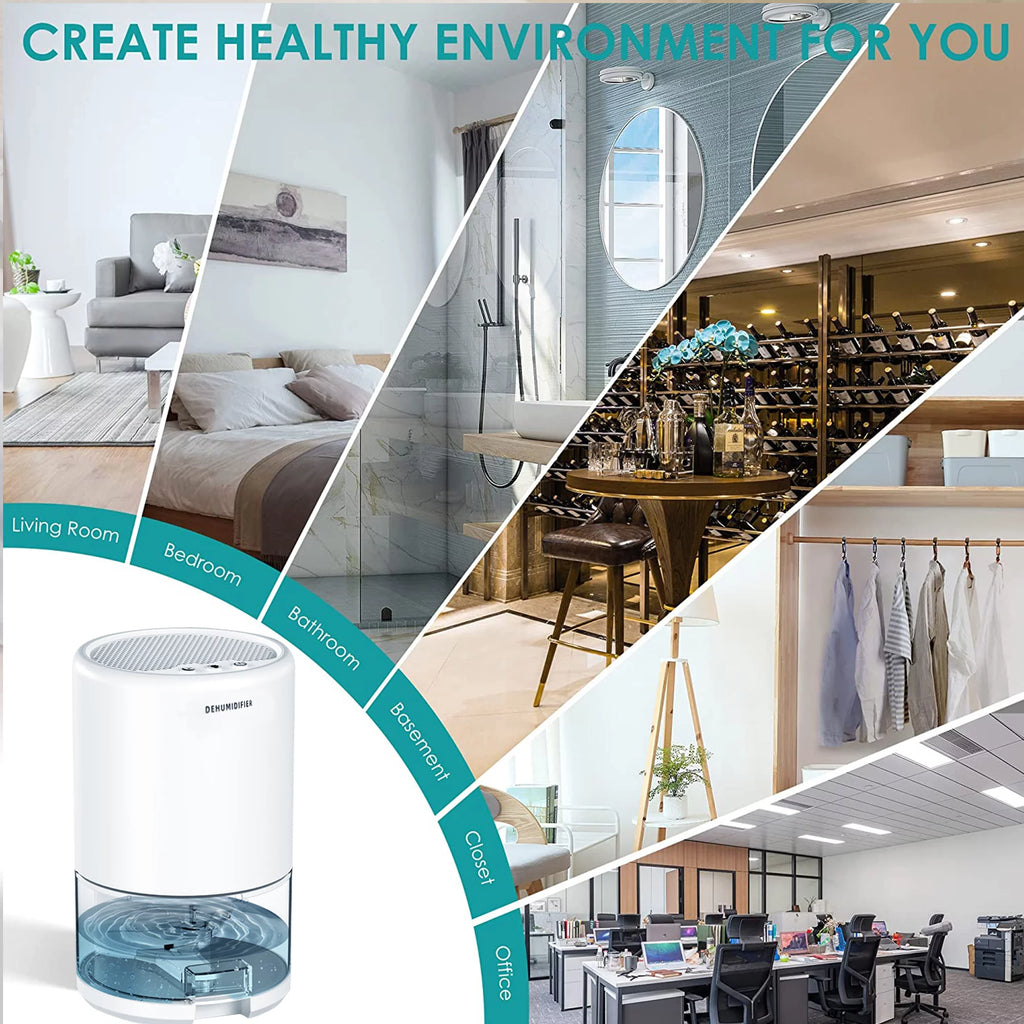 Portable Electric Dehumidifier Auto Shut Off 7 Color LED White S74936