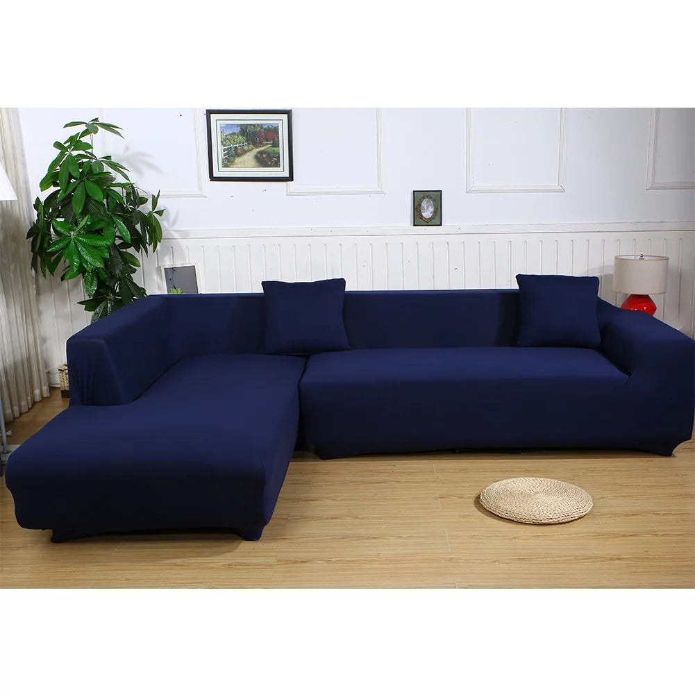 2pcs Polyester Fabric Stretch Sofa Covers and 2pcs Pillow Covers J335634