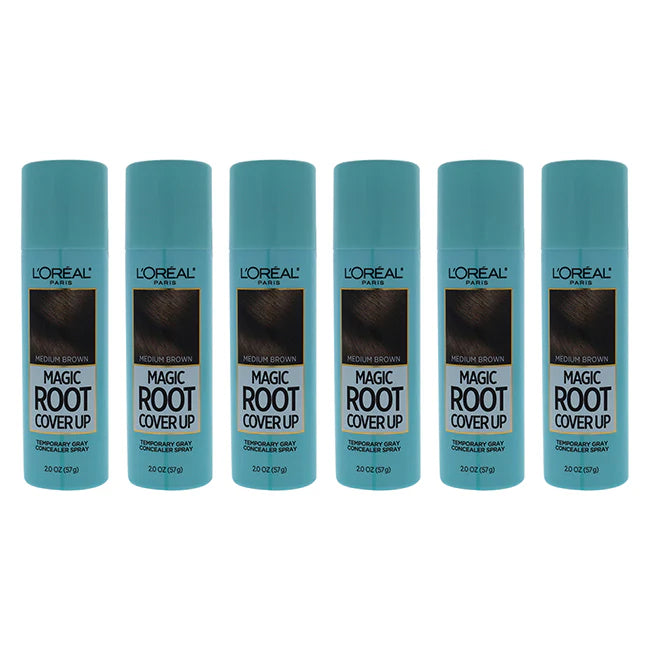 Medium Brown Temporary Gray Concealer Spray 2 oz Hair Color Pack of 6 I964
