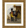 Gold Ornate Wood Frame Double Matted Art Print J1606