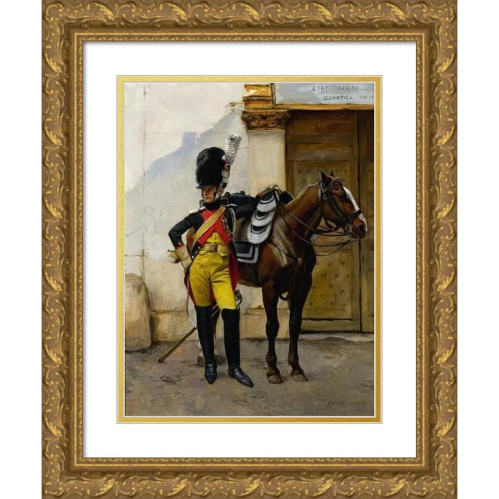 Gold Ornate Wood Frame Double Matted Art Print J1606