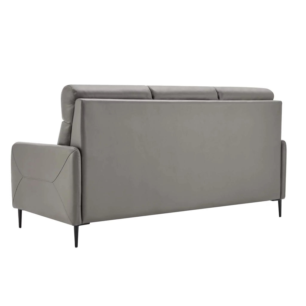 Grey Leather Sofa G2425