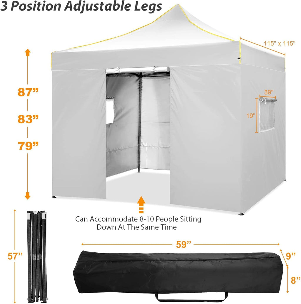 Pop Up Canopy Tent 10x10 Commercial Instant Canopy (Silver Gray) Q3915