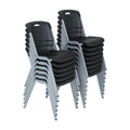 14 Pack Black & Silver Stacking Chairs L18652