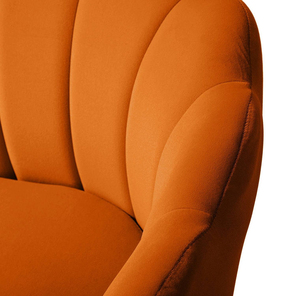 Tufted Barrel Chair with Golden Base - Teal I89259
