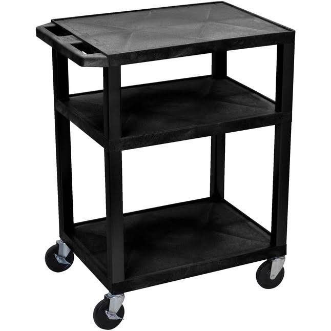 Black 3 Shelves AV Cart P99201