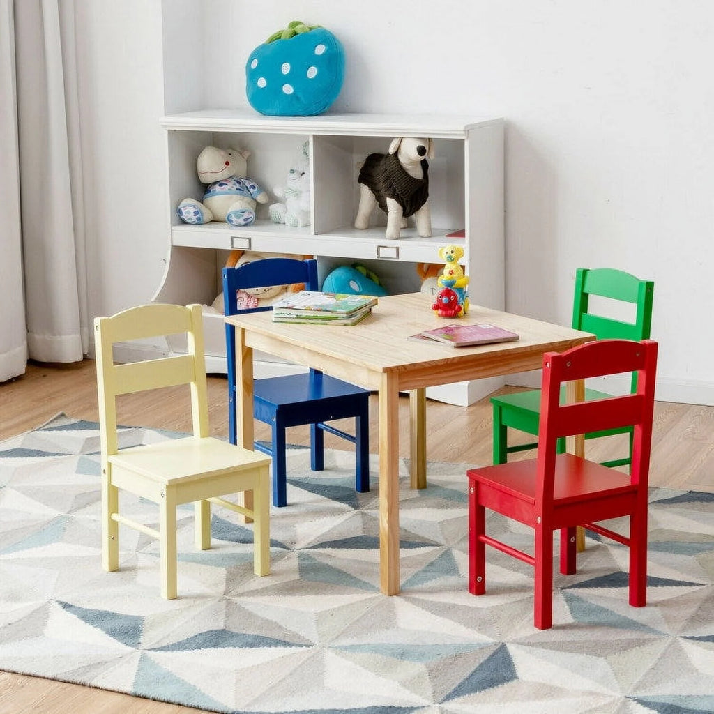 Kids 5 Pieces Wooden Table and Chair Set F5079