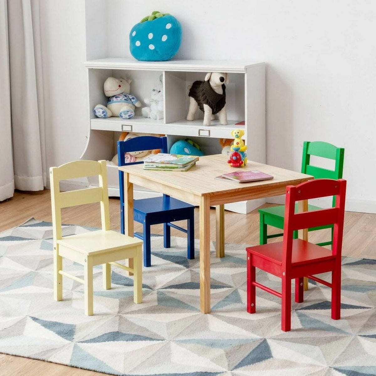 Kids 5 Pieces Wooden Table and Chair Set F5079