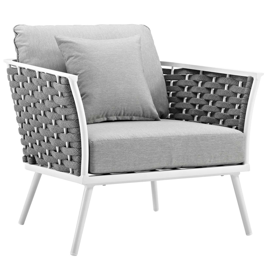 White Gray 3 Piece Outdoor Aluminum Sectional Sofa Set Q142813